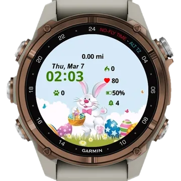 Easter Bunny Garmin watch face preview