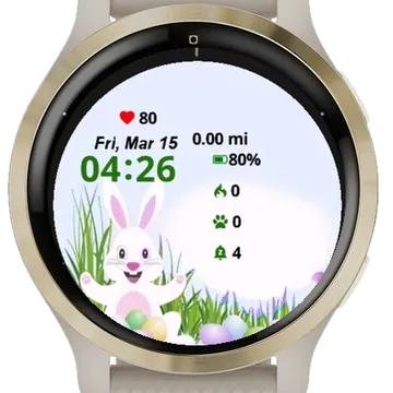 Easter Cards Bunny Garmin watch face preview