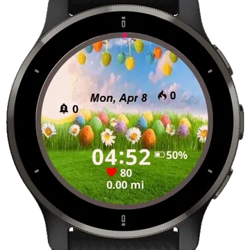 Easter Colorful Eggs Spring Garmin watch face preview