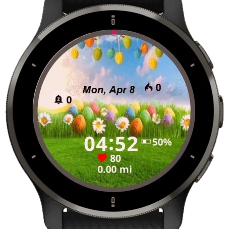 Easter Colorful Eggs Spring Garmin watch face preview
