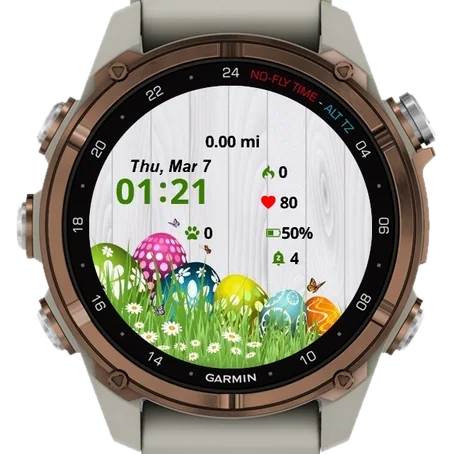 Easter Eggs 2 Garmin watch face preview