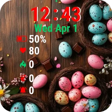 Easter Eggs Chocolate Garmin watch face preview