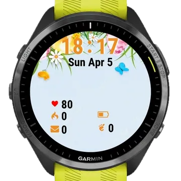 Easter Eggs Flowers Garmin watch face preview