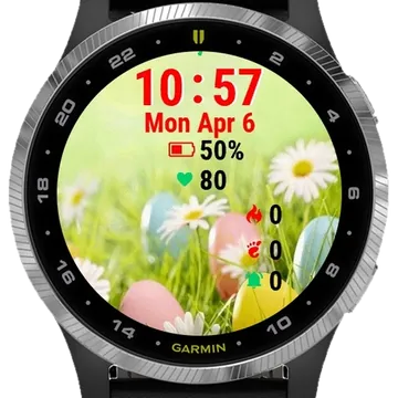 Easter Eggs Grass Garmin watch face preview