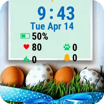 Easter Eggs Grass Blue Garmin watch face preview