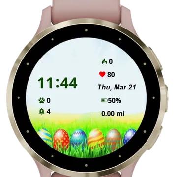 Easter eggs green Garmin watch face preview