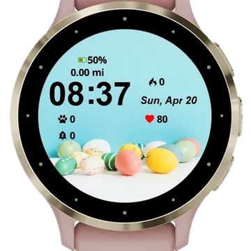 Easter Eggs Nature Garmin watch face preview