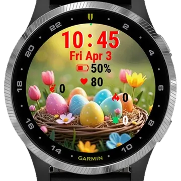 Easter Eggs Nest Garmin watch face preview