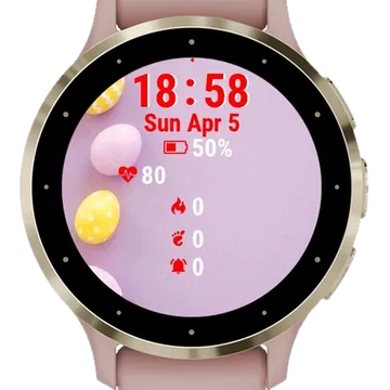 Easter Eggs Purple Garmin watch face preview