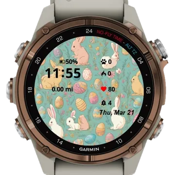 Easter Escapades Garmin watch face preview