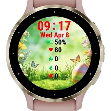 Easter Natural Garmin watch face preview