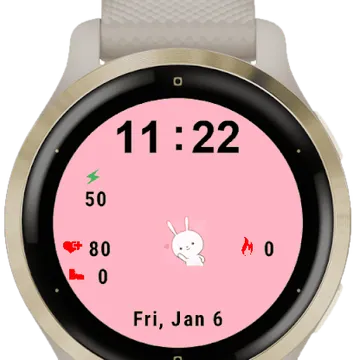 Easter Rabbit Garmin watch face preview