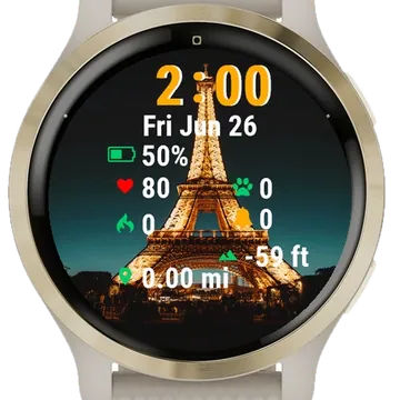 Eiff Tower Night Garmin watch face preview