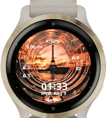 Eiffel Tower Garmin watch face preview