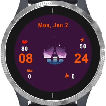 Eiffel Garmin watch face preview