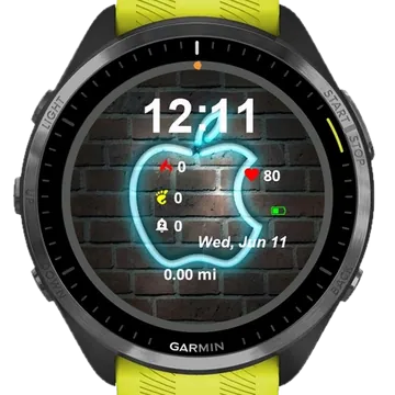 Electric Apple Garmin watch face preview