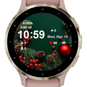 Elegant Christmas Garmin watch face preview
