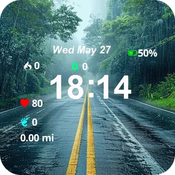 Empty Road Middle Forest Garmin watch face preview
