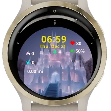 Enchanted Ice Palace Garmin watch face preview