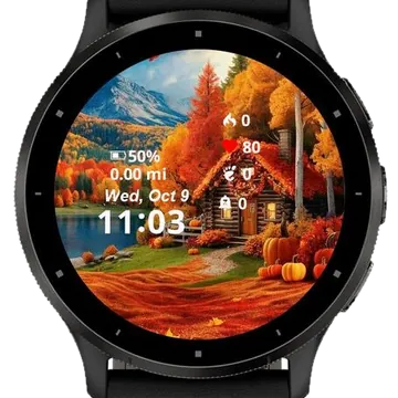 Enchanting Autumn Retreat Garmin watch face preview
