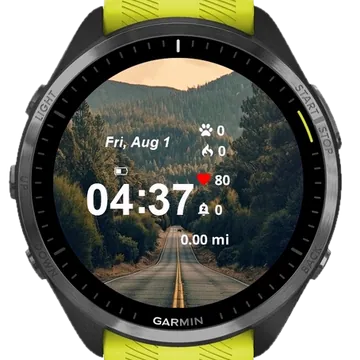 Endless Forest Road Garmin watch face preview