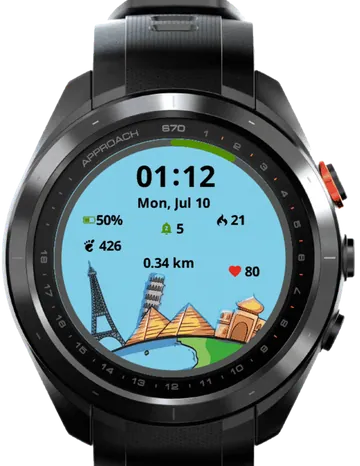Europe Travel Garmin watch face preview