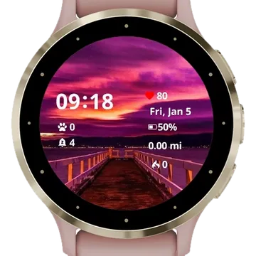 Evening at the seaside Garmin watch face preview