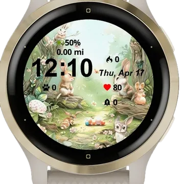 Family Bunny Garmin watch face preview