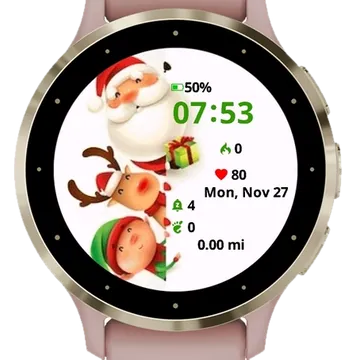 Family Christmas Garmin watch face preview