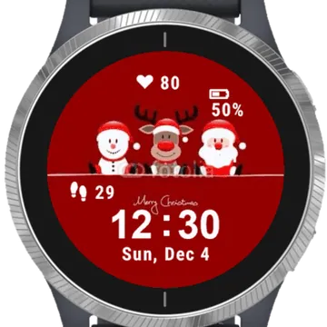 Family Santa Claus Garmin watch face preview