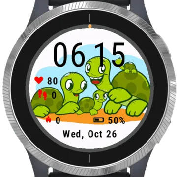 Family Turtles Garmin watch face preview