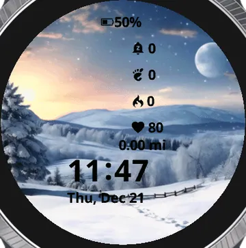 Fantastic Winter Garmin watch face preview
