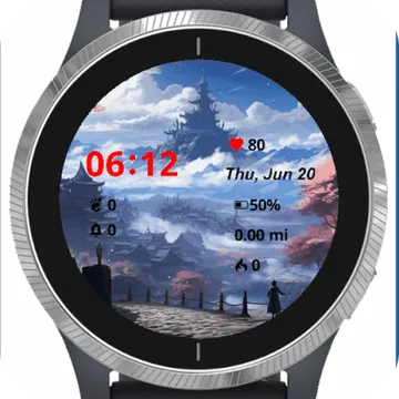 Fantasy Anime Scene Garmin watch face preview