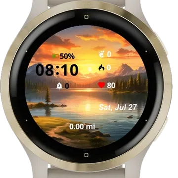 Fantasy Landscape Forest Lake Garmin watch face preview