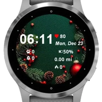 Festive Christmas Frame Garmin watch face preview