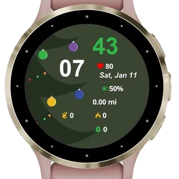 Festive Merry Christmas Art Garmin watch face preview