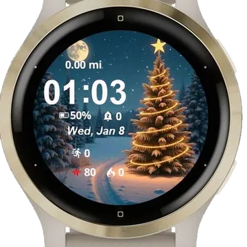 Festive Wonderland Cozy Christmas Garmin watch face preview