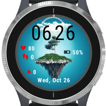 Fictitious Floating Island Garmin watch face preview