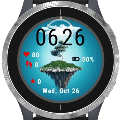 Fictitious Floating Island Garmin watch face preview