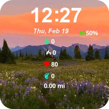 Field Flowers Star Sky Garmin watch face preview