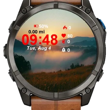 Field Grass Flowers Foreground Garmin watch face preview