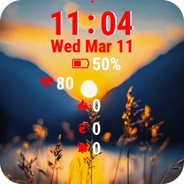 Field Grass Sunset Garmin watch face preview