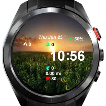 Field Sunflowers Sunset Garmin watch face preview