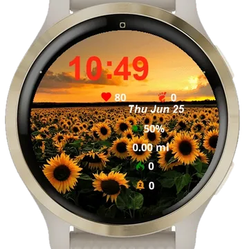 Field Sunflowers Garmin watch face preview