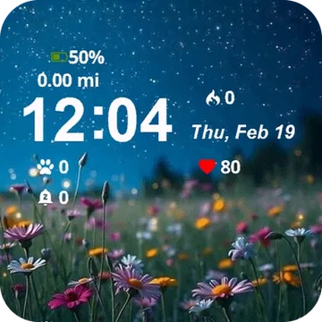 Field Wild Flowers Garmin watch face preview