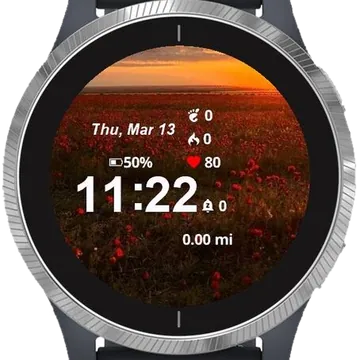 Fields of Red Garmin watch face preview