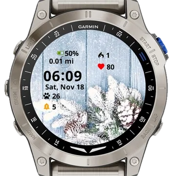 Fir branches Garmin watch face preview