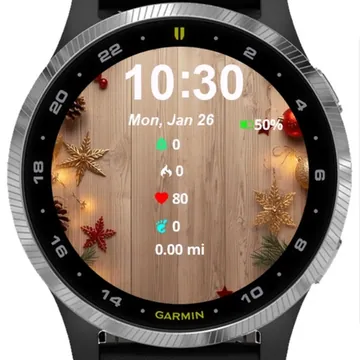 Fir Branches Red Garmin watch face preview