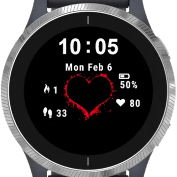 Fire Heart Garmin watch face preview