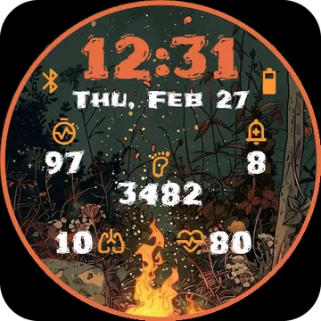 Fireplace Garmin watch face preview